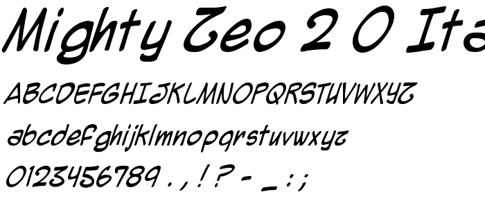 Mighty Zeo 2.0 Italic font